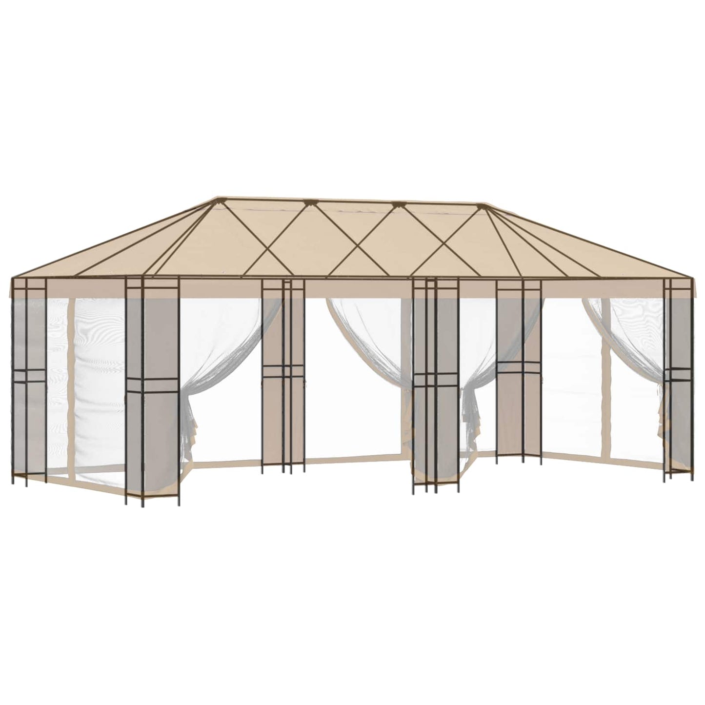 Struttura Gazebo 6 x 3 m Nero Acciaio | homemem39