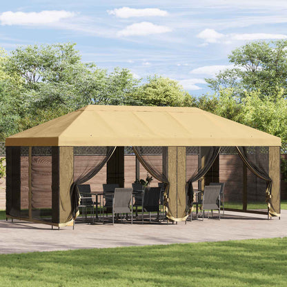 Gazebo da giardino 6 x 3 m Crema Poliestere e Acciaio 190