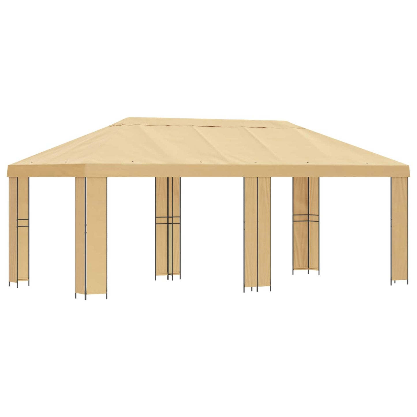 Gazebo da giardino 6 x 3 m Crema Poliestere e Acciaio 190