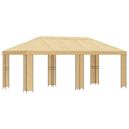 Gazebo da giardino 6 x 3 m Crema Poliestere e Acciaio 190