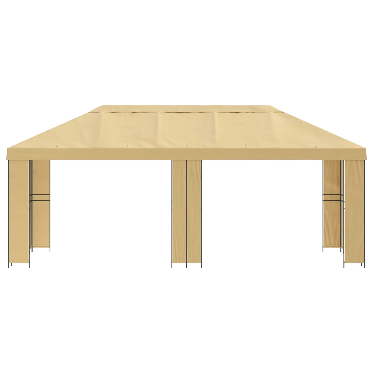 Gazebo da giardino 6 x 3 m Crema Poliestere e Acciaio 190
