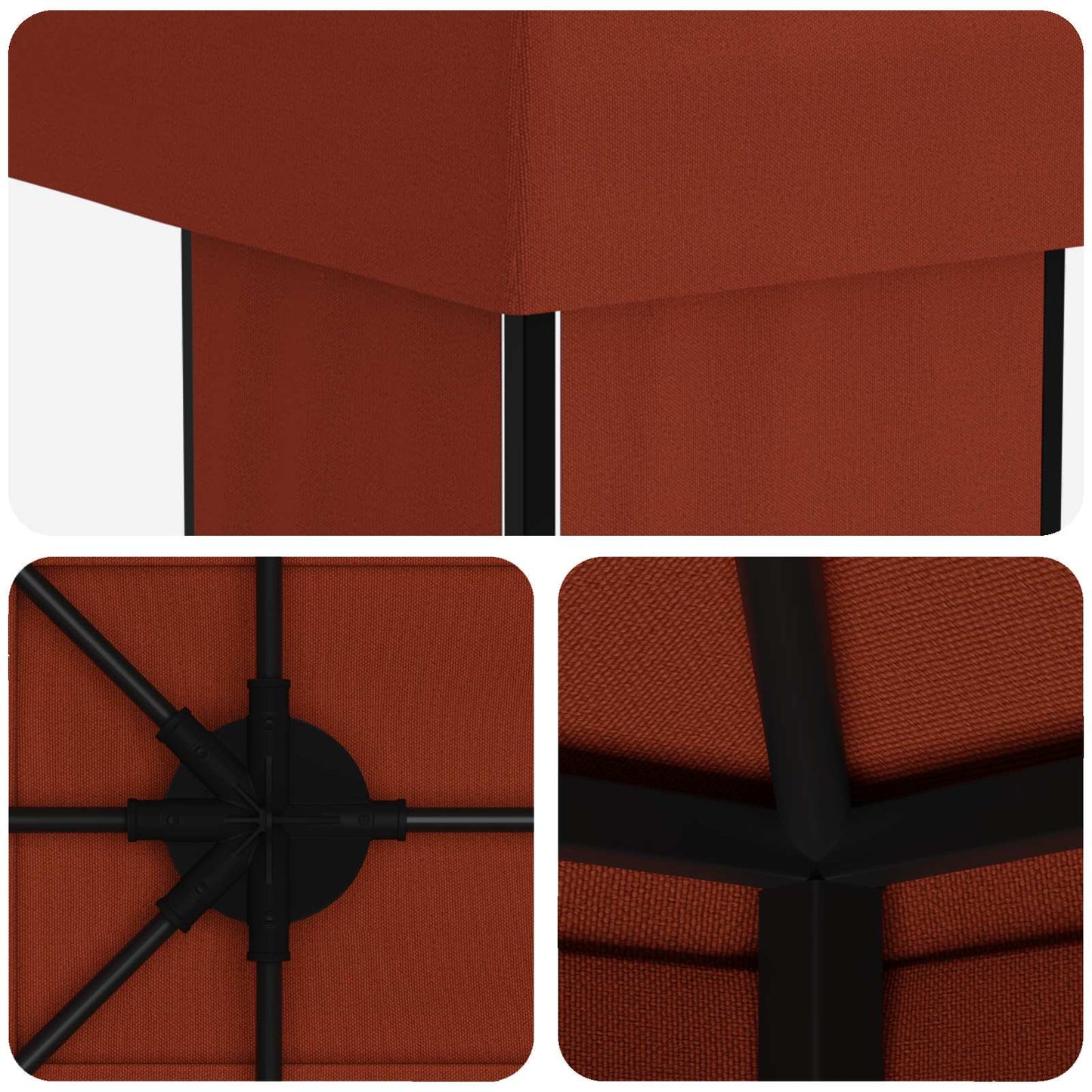 Gazebo da giardino 6 x 3 m Terracotta Poliestere e Acciaio 190