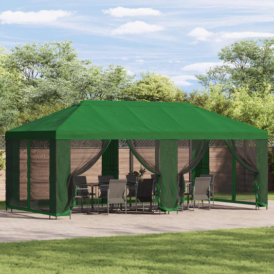 Gazebo da giardino 6 x 3 m Verde Poliestere e Acciaio 190