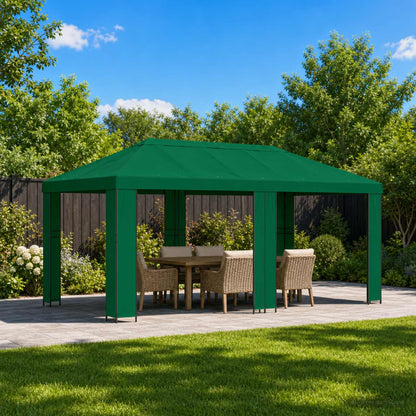 Gazebo da giardino 6 x 3 m Verde Poliestere e Acciaio 190