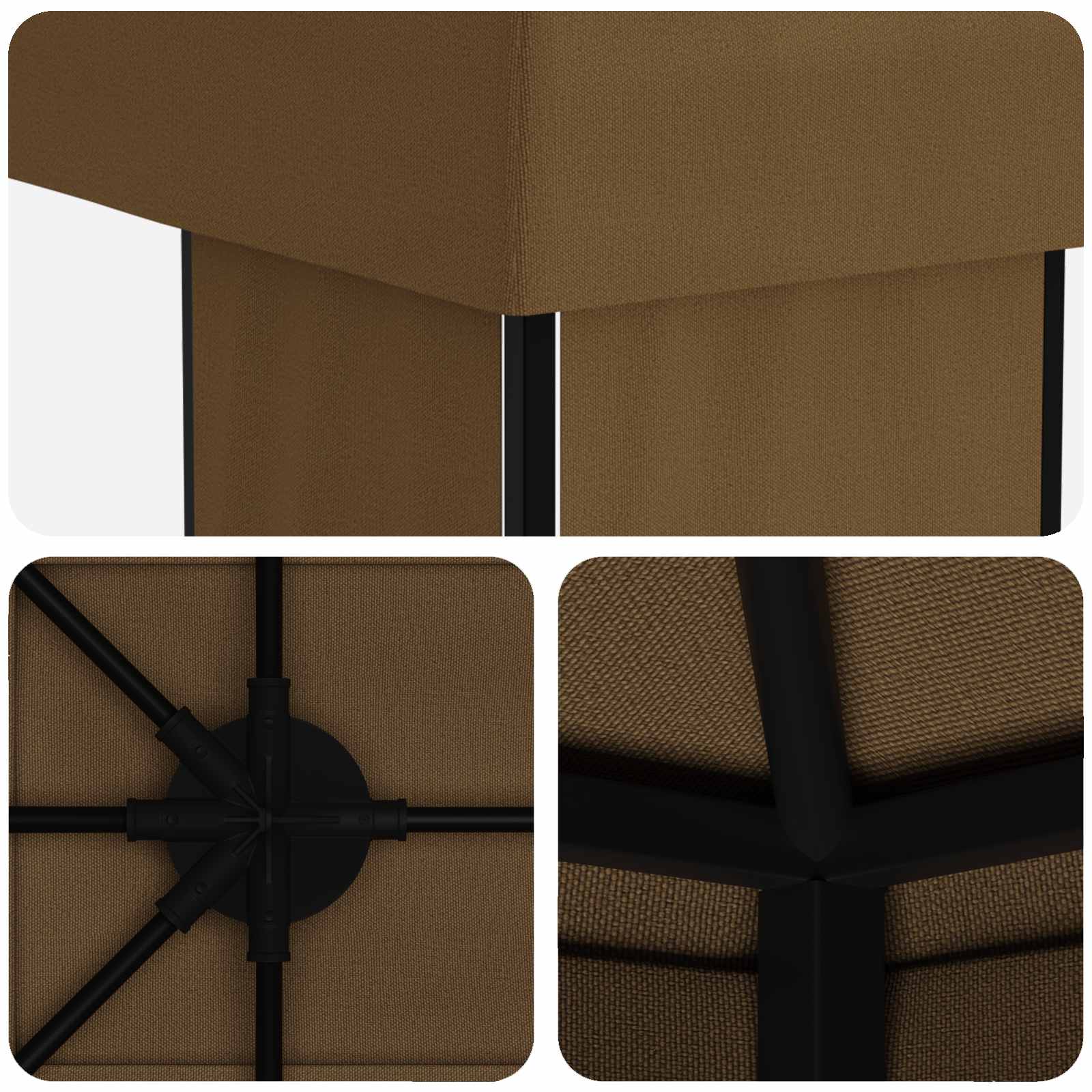 Gazebo da giardino 6 x 3 m Tortora Poliestere e Acciaio 190 | homemem39