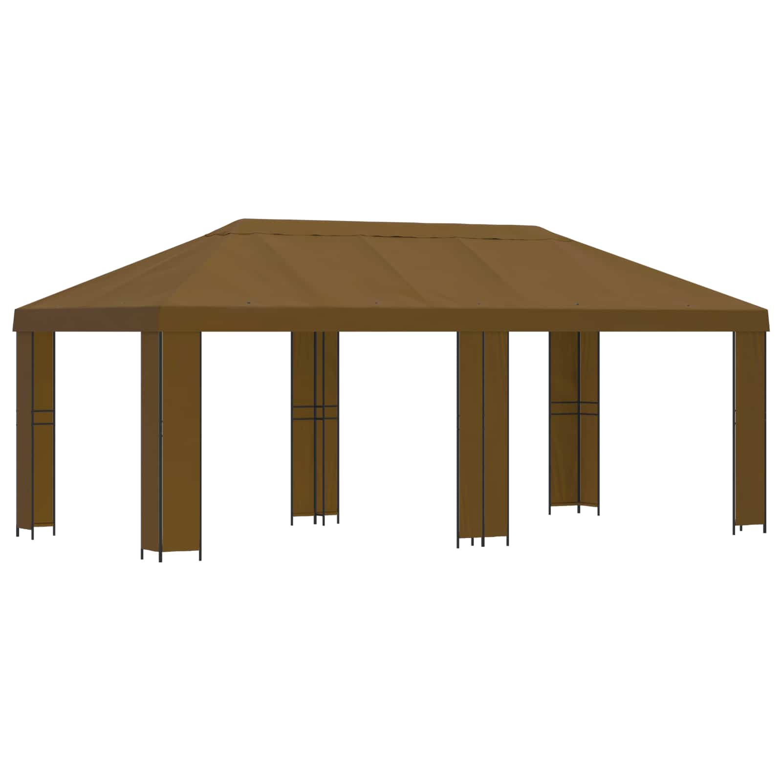 Gazebo da giardino 6 x 3 m Tortora Poliestere e Acciaio 190 | homemem39