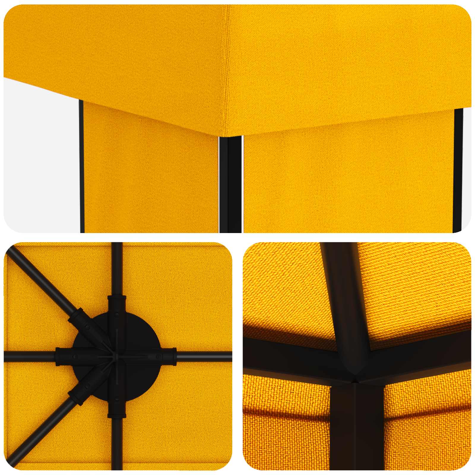 Gazebo da giardino 6 x 3 m Giallo Poliestere e Acciaio 190 | homemem39
