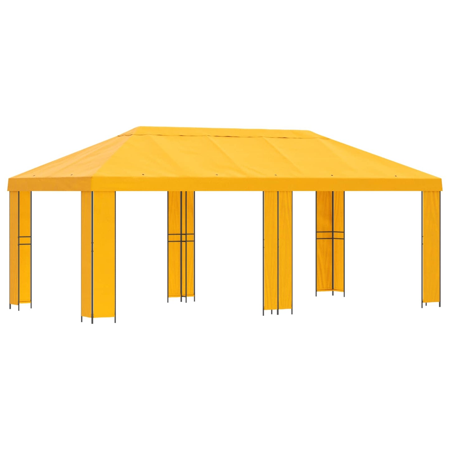 Gazebo da giardino 6 x 3 m Giallo Poliestere e Acciaio 190
