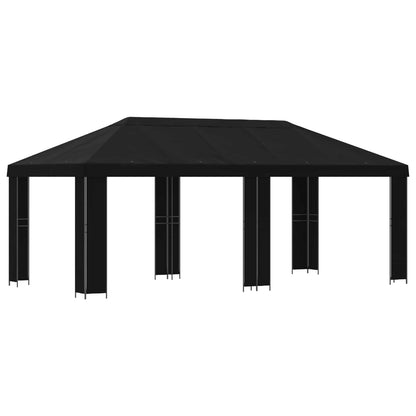Gazebo da giardino 6 x 3 m Nero Poliestere e Acciaio 190
