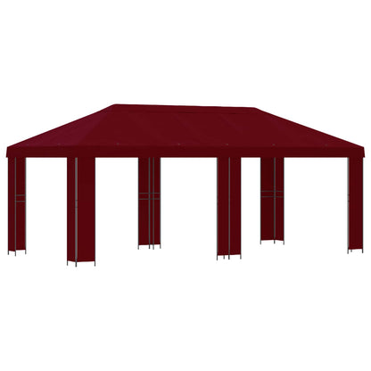 Gazebo da giardino 6 x 3 m Borgogna Poliestere e Acciaio 190