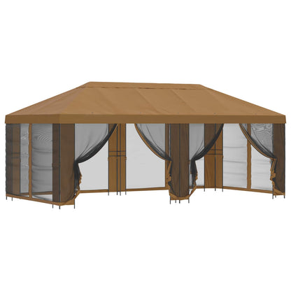 Gazebo con pareti laterali 6 x 3 m Beige Poliestere e Acciaio