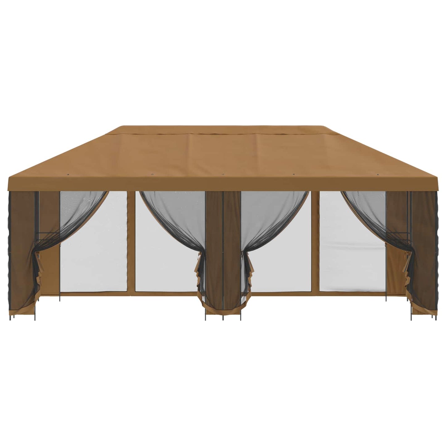 Gazebo con pareti laterali 6 x 3 m Beige Poliestere e Acciaio