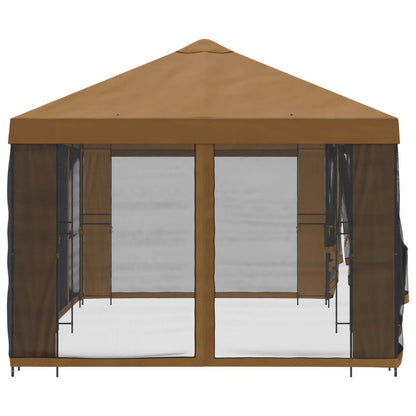 Gazebo con pareti laterali 6 x 3 m Beige Poliestere e Acciaio