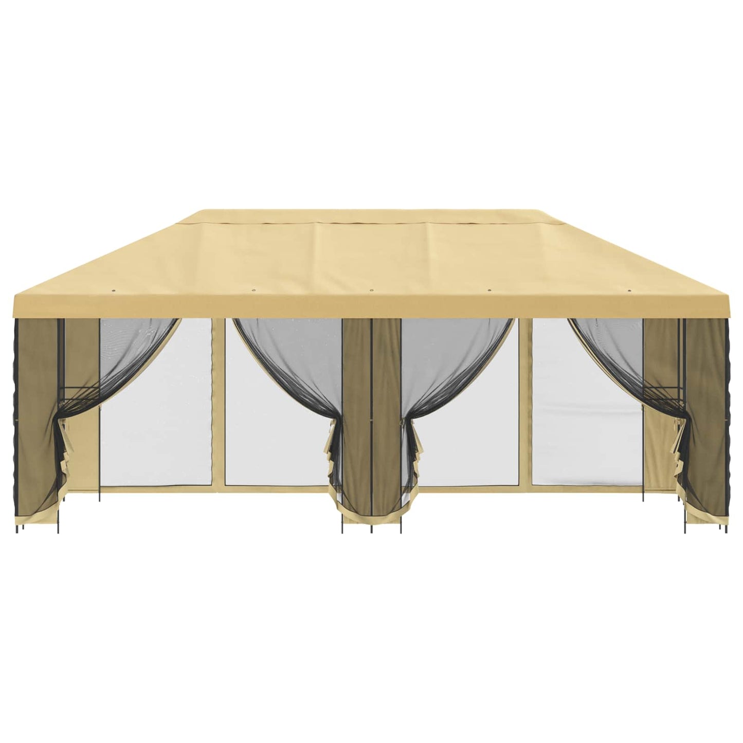 Gazebo con pareti laterali 6 x 3 m Crema Poliestere e Acciaio