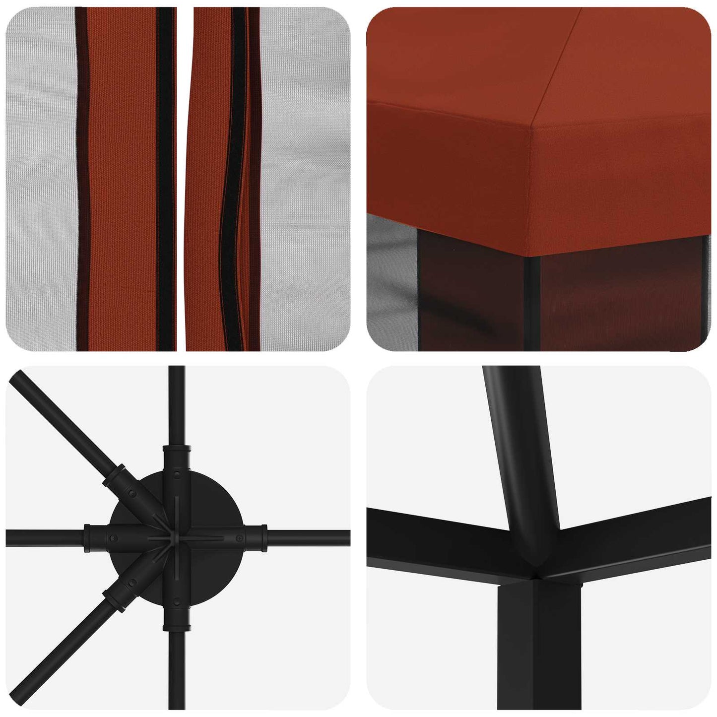 Gazebo con pareti laterali 6 x 3 m Terracotta | homemem39