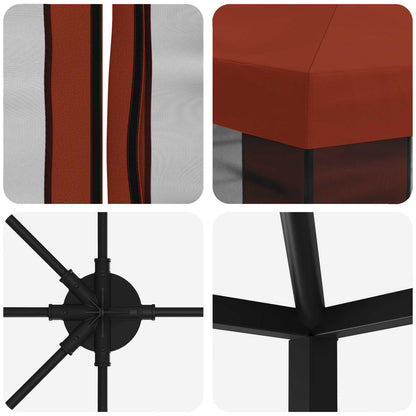 Gazebo con pareti laterali 6 x 3 m Terracotta | homemem39