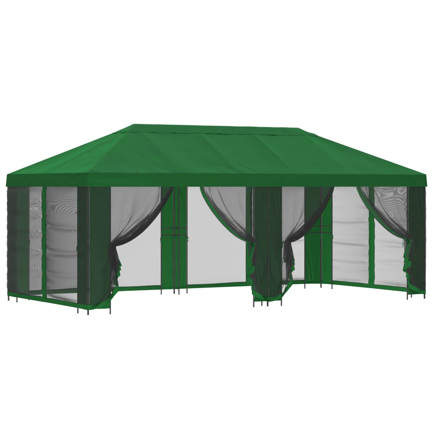 Gazebo con pareti laterali 6 x 3 m Verde Poliestere e Acciaio | homemem39