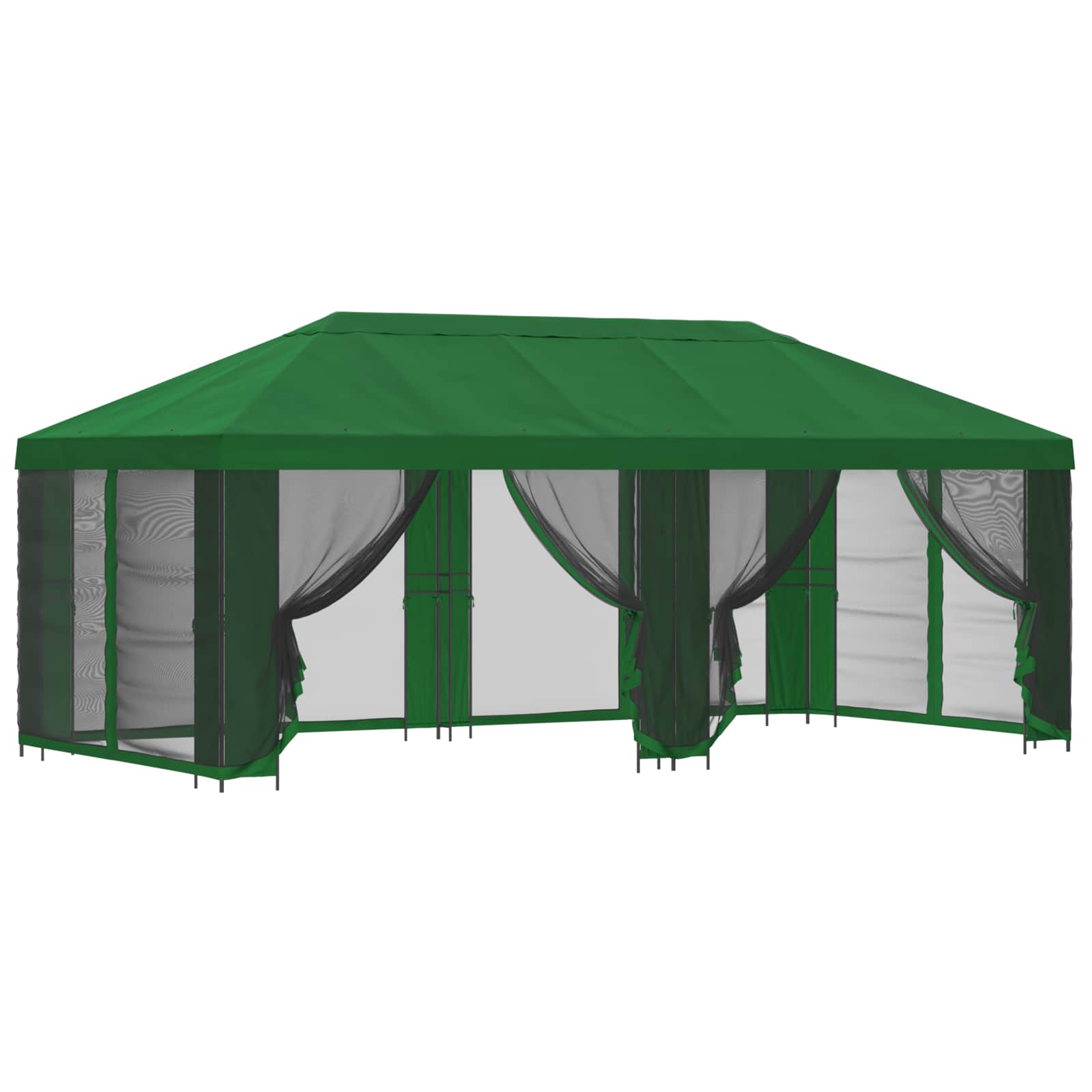 Gazebo con pareti laterali 6 x 3 m Verde Poliestere e Acciaio | homemem39