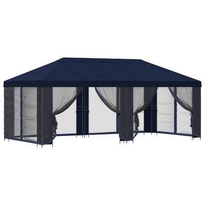 Gazebo con pareti laterali 6 x 3 m Blu Poliestere e Acciaio 190 | homemem39