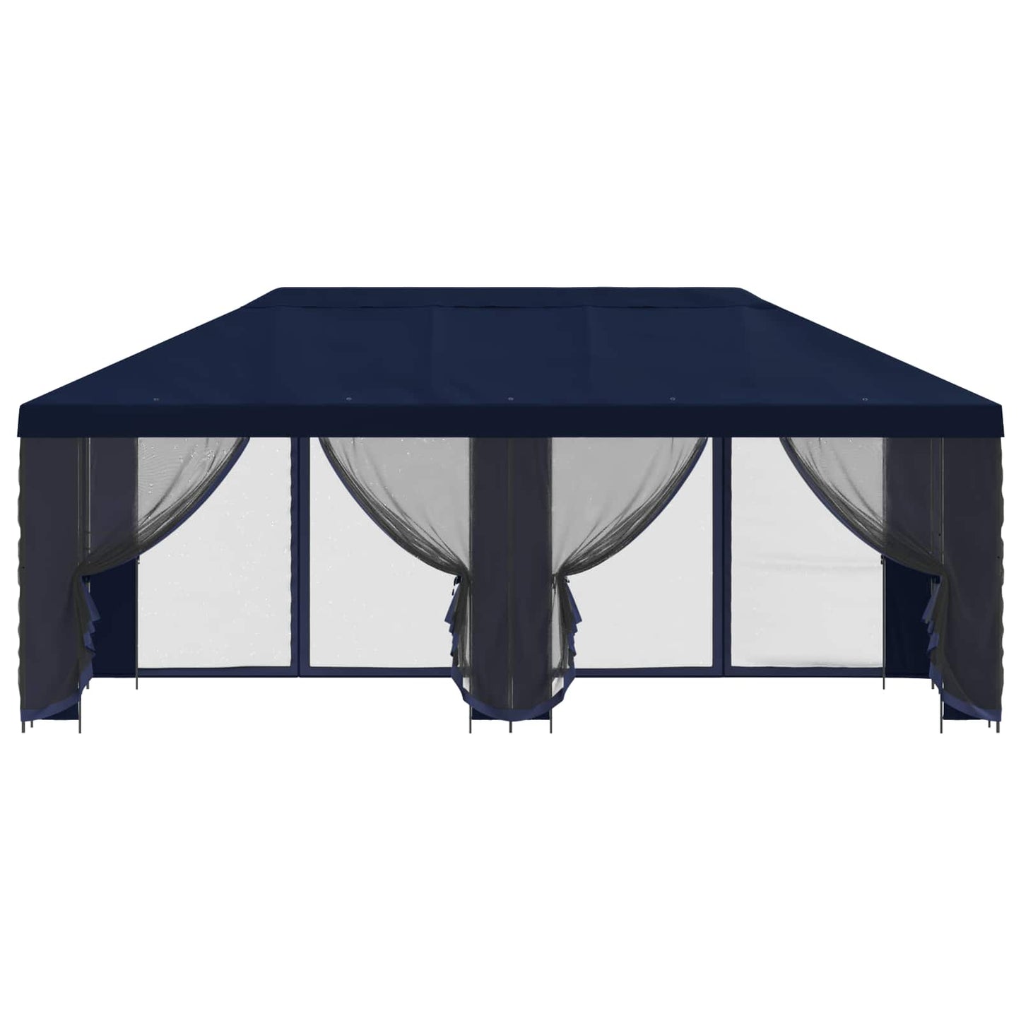 Gazebo con pareti laterali 6 x 3 m Blu Poliestere e Acciaio 190