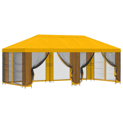 Gazebo con pareti laterali 6 x 3 m Giallo Poliestere e Acciaio | homemem39