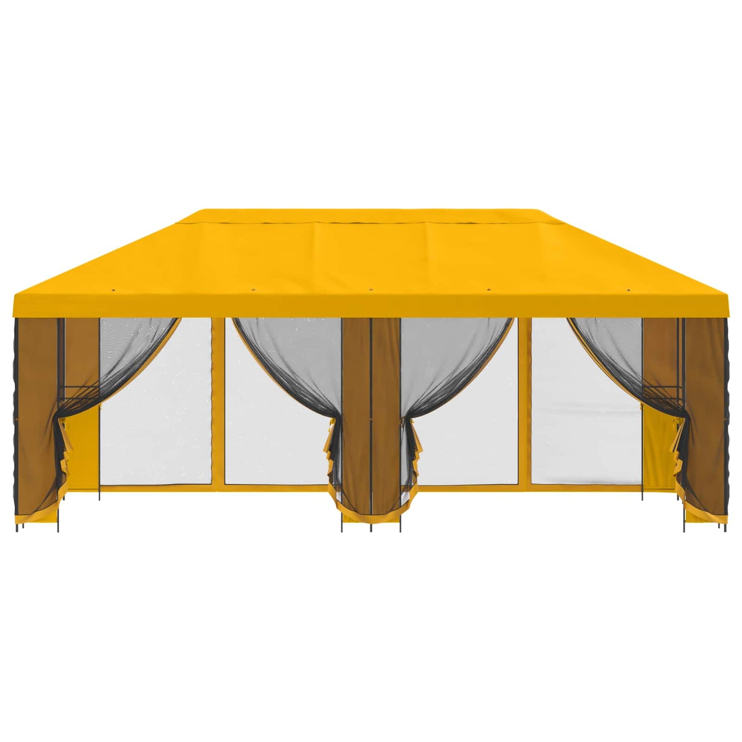 Gazebo con pareti laterali 6 x 3 m Giallo Poliestere e Acciaio | homemem39