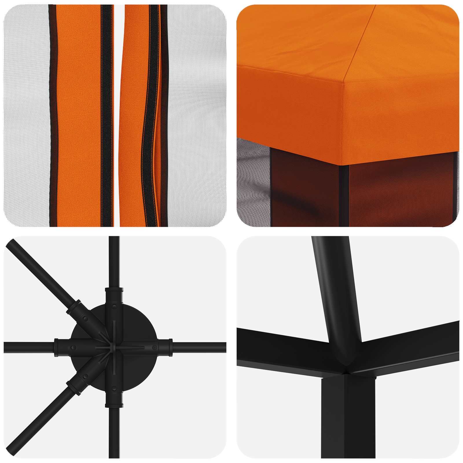 Gazebo con pareti laterali 6 x 3 m Arancione | homemem39
