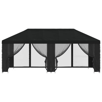 Gazebo con pareti laterali 6 x 3 m Nero Poliestere e Acciaio | homemem39