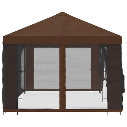 Gazebo con pareti laterali 6 x 3 m Marrone Poliestere e Acciaio | homemem39