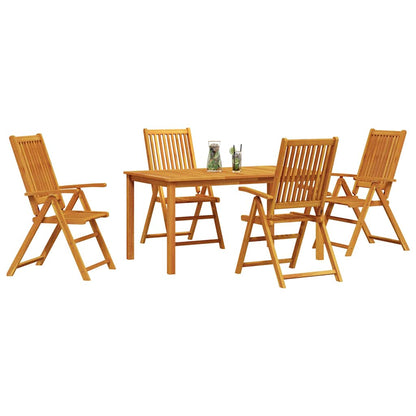 Set da Pranzo per Giardino Pieghevole 5 pcs Marrone