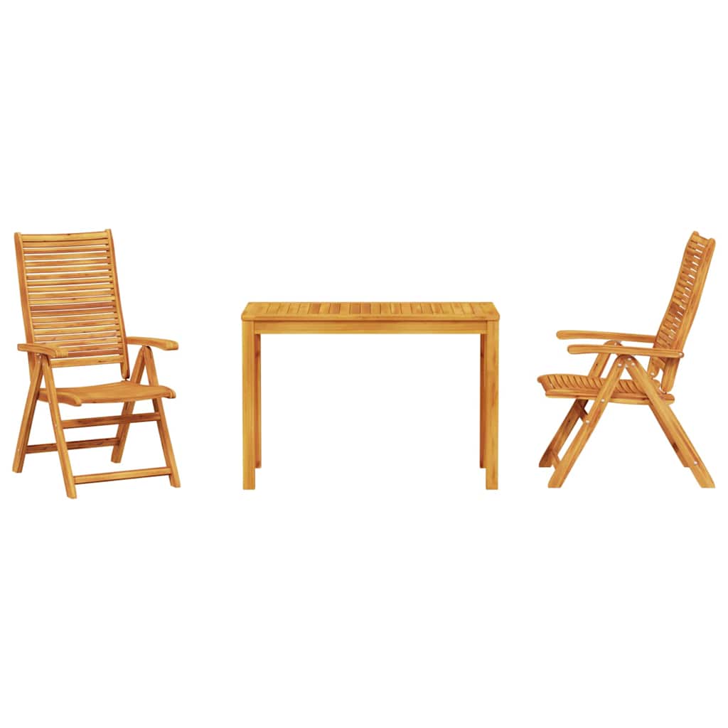 Set da Pranzo per Giardino 3 pcs Marrone