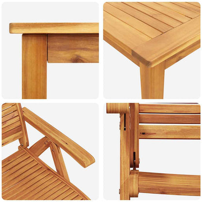 Set da Pranzo per Giardino 7 pcs Marrone