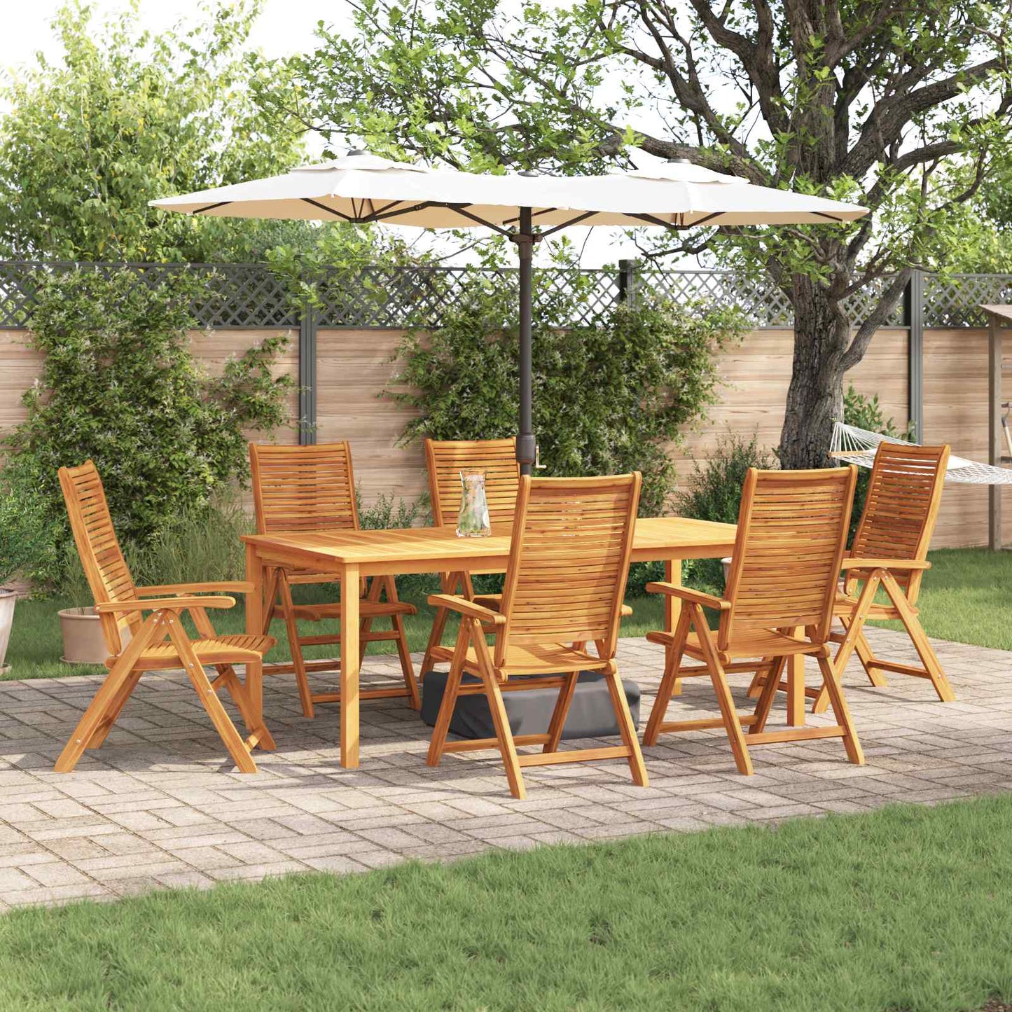 Set da Pranzo per Giardino 7 pcs Marrone