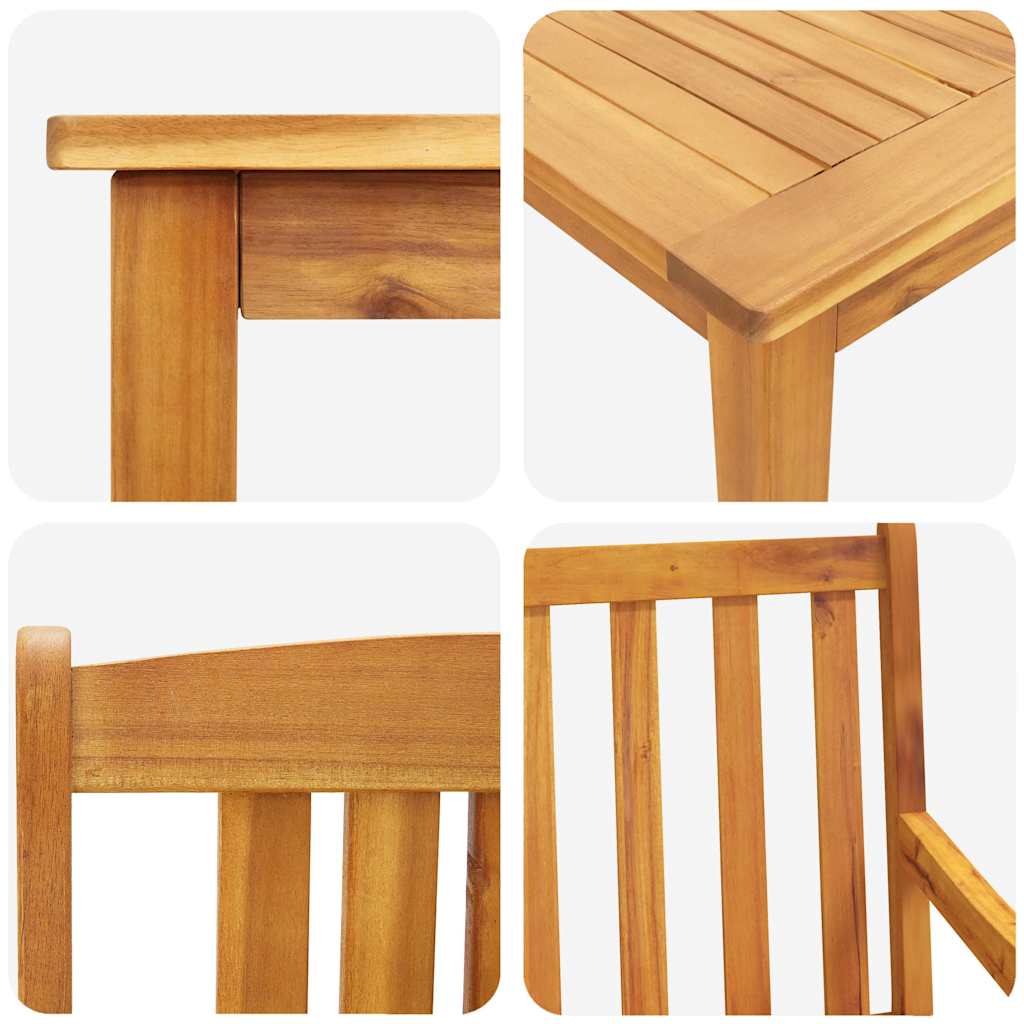 Set da Pranzo per Giardino 3 pcs Marrone