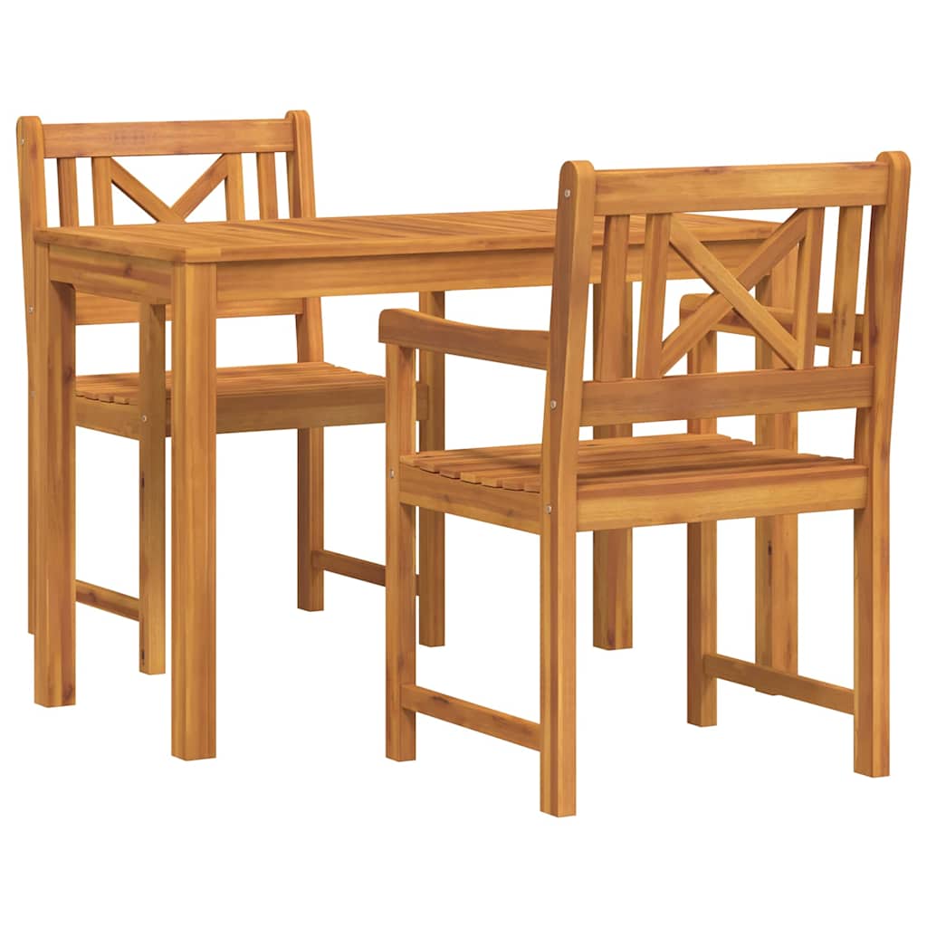 Set da Pranzo per Giardino 3 pcs Marrone