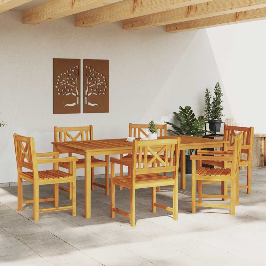 Set da Pranzo per Giardino 7 pcs Marrone - homemem39