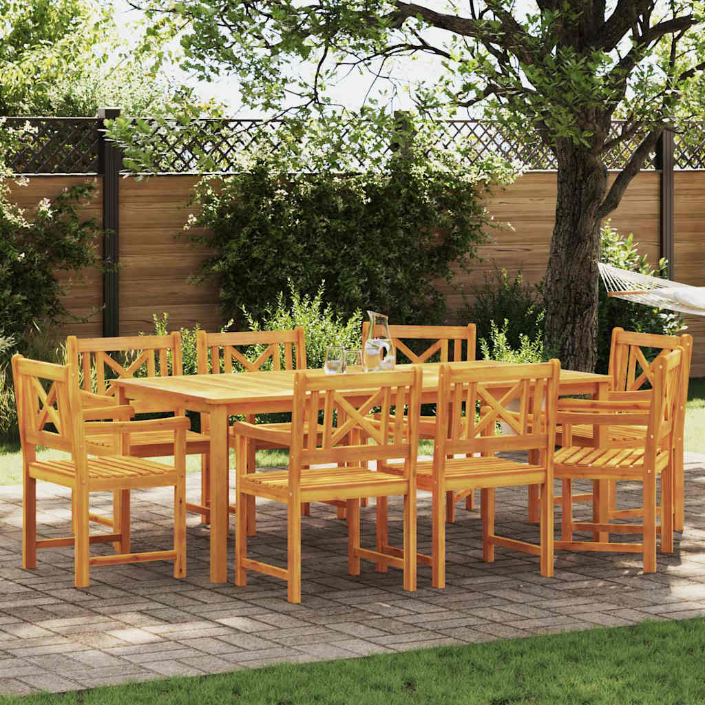 Set da Pranzo per Giardino 9 pcs Marrone