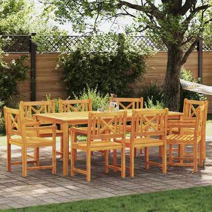 Set da Pranzo per Giardino 9 pcs Marrone
