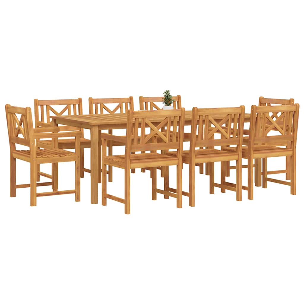 Set da Pranzo per Giardino 9 pcs Marrone