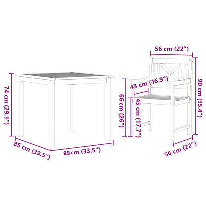 Set da Pranzo per Giardino 5 pcs Marrone | homemem39