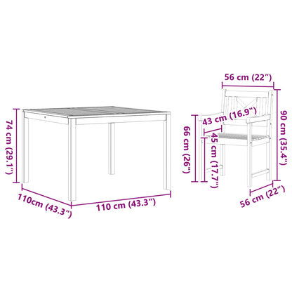 Set da Pranzo per Giardino 3 pcs Marrone | homemem39