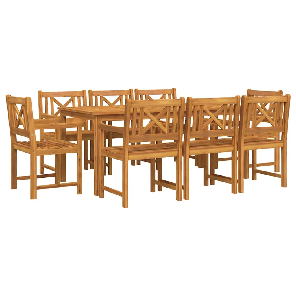 Set da Pranzo per Giardino 9 pcs Marrone | homemem39