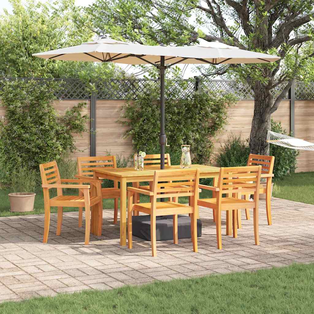 Set da Pranzo per Giardino 7 pcs Marrone | homemem39