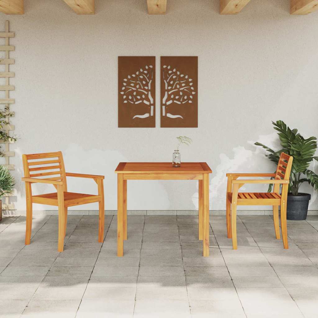 Set da Pranzo per Giardino 3 pcs Marrone - homemem39