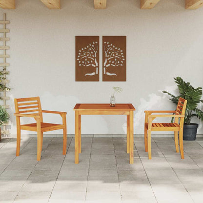 Set da Pranzo per Giardino 3 pcs Marrone - homemem39