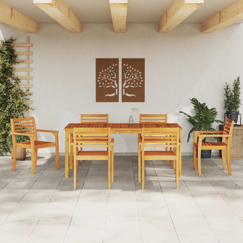 Set da Pranzo per Giardino 7 pcs Marrone | homemem39