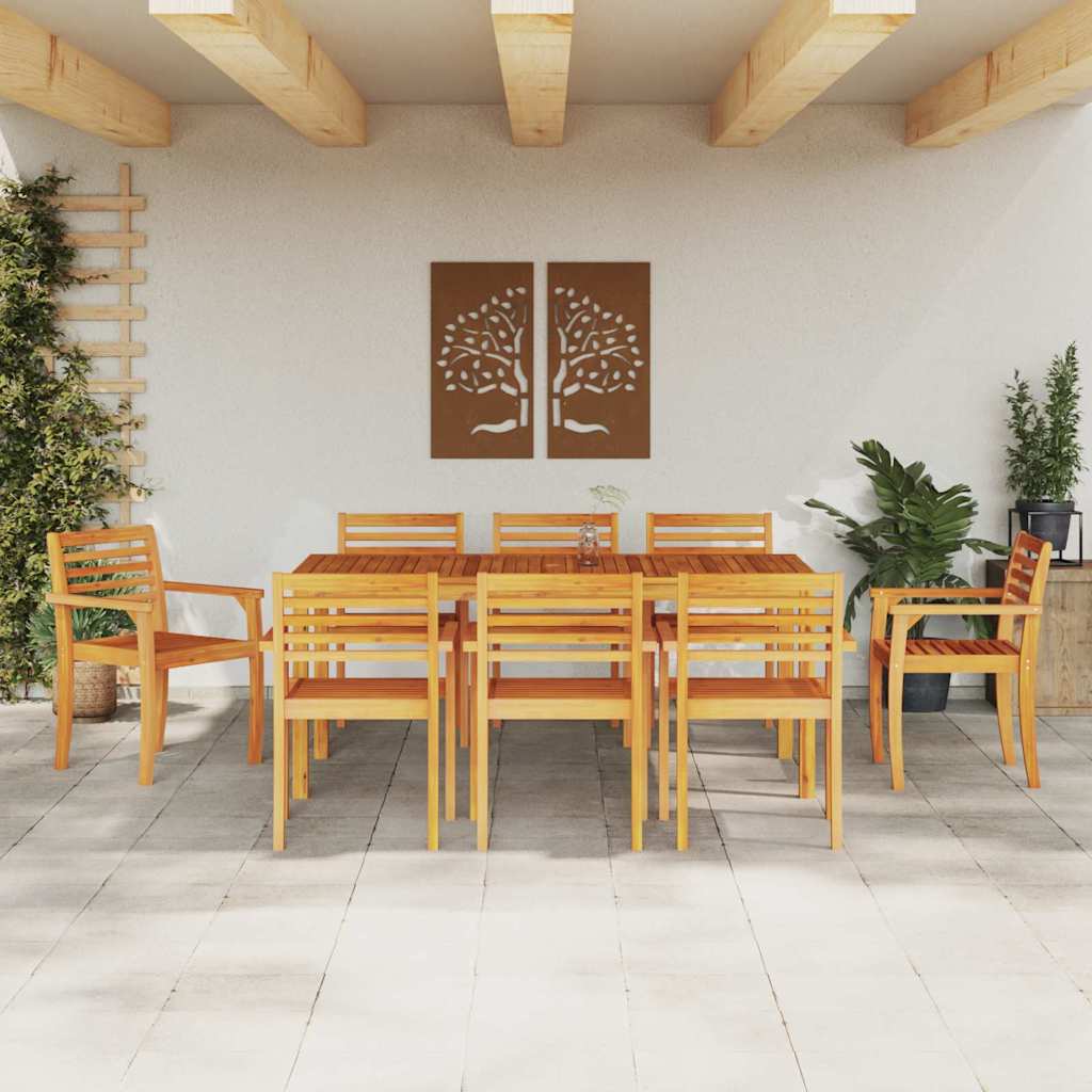 Set da Pranzo per Giardino 9 pcs Marrone | homemem39