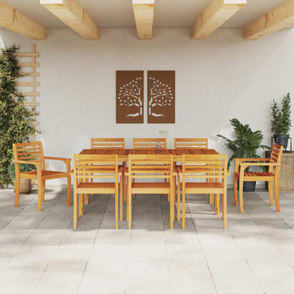 Set da Pranzo per Giardino 9 pcs Marrone | homemem39