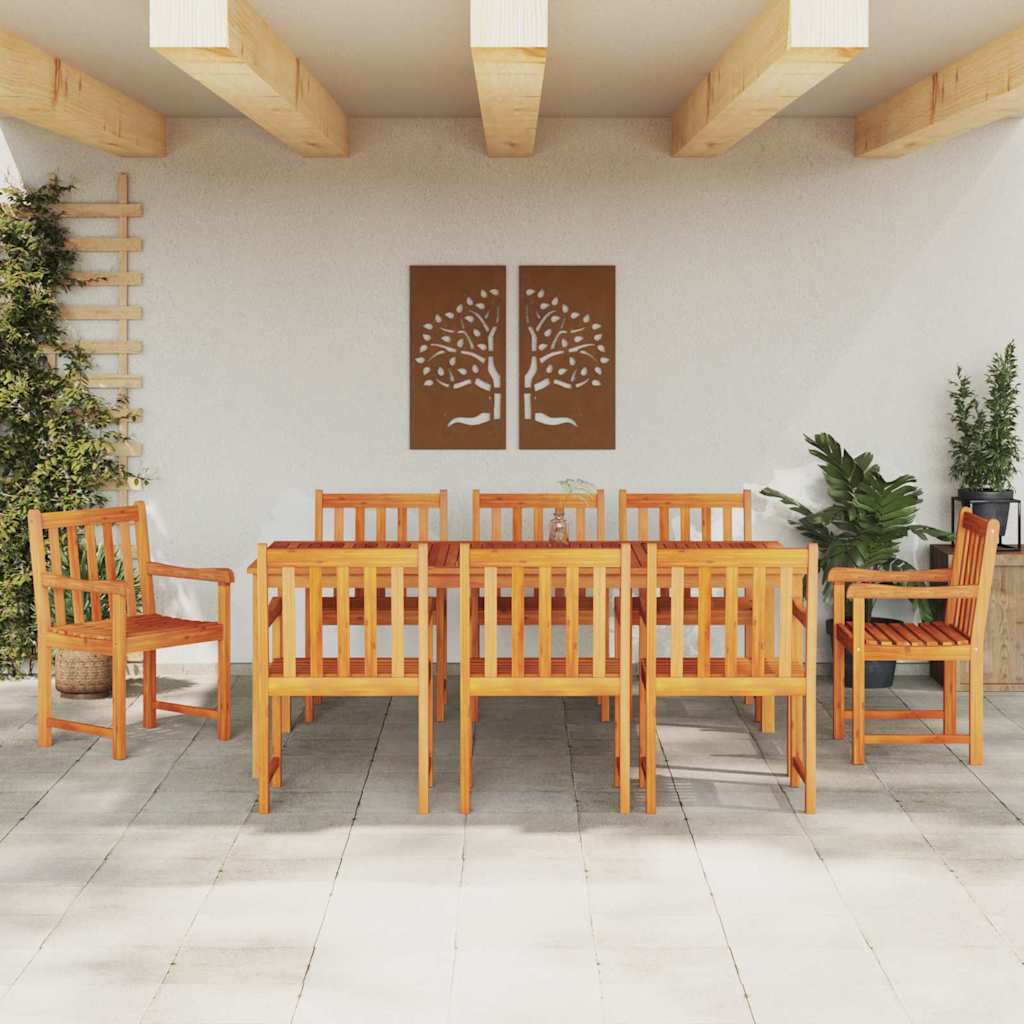 Set da Pranzo per Giardino 9 pcs Marrone