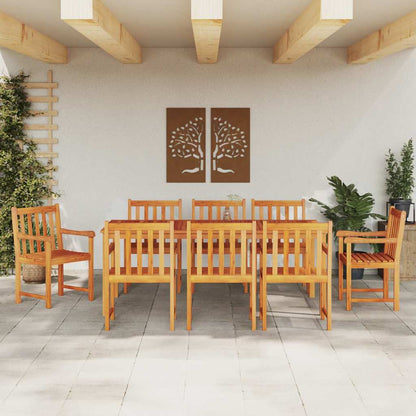Set da Pranzo per Giardino 9 pcs Marrone